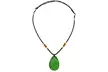 Moldavite Crystal Gravel Green Charm Oval Stone Pendant Necklace - Second Medium