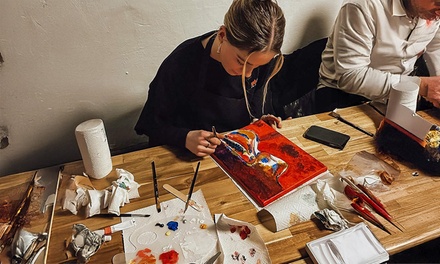 Für 1 Person: 90 Min. DRINK & PAINT - Die Räuberhöhle