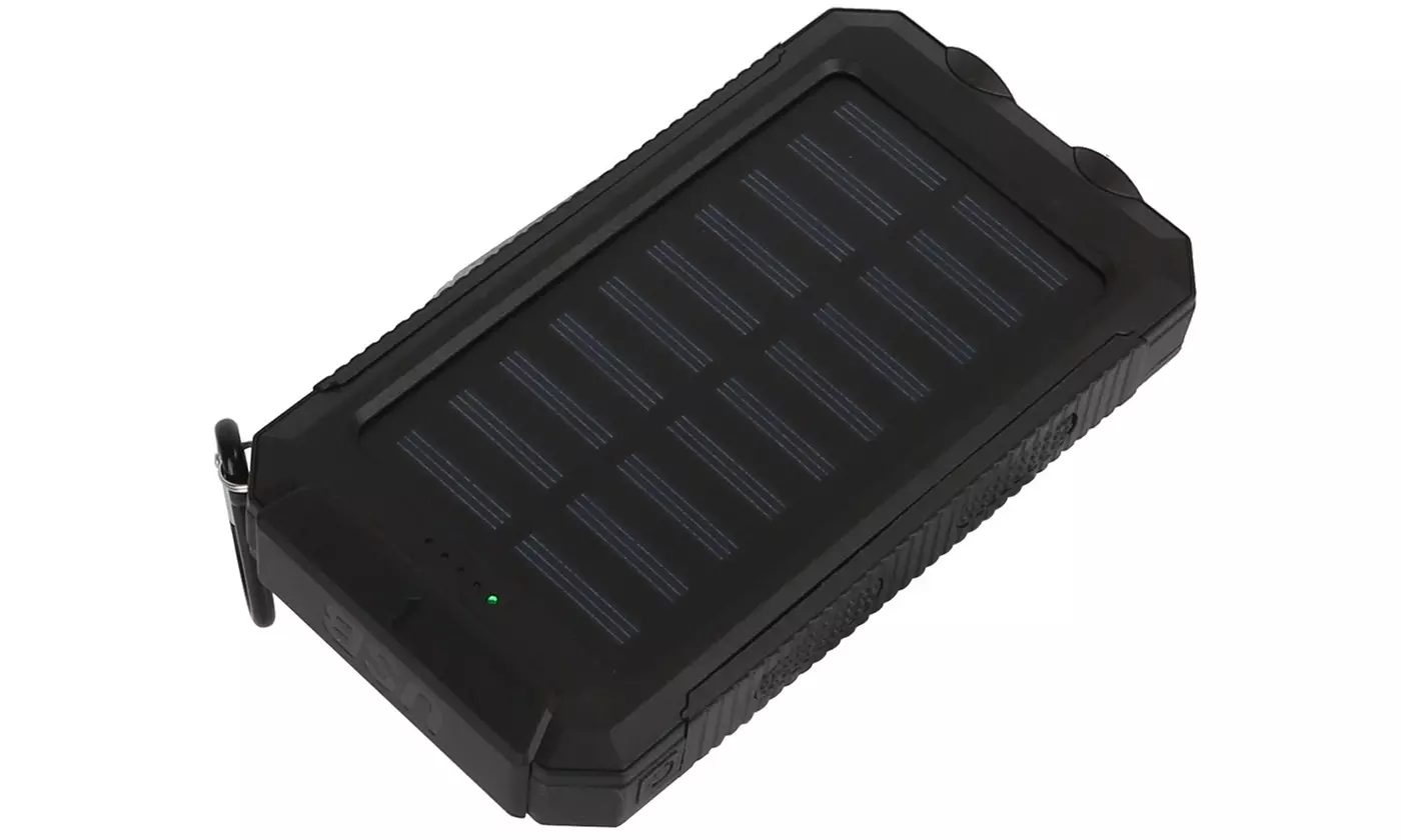 iMounTEK 10,000mAh Solar Power Bank Battery Pack with 2 USB Ports and LED Lights
