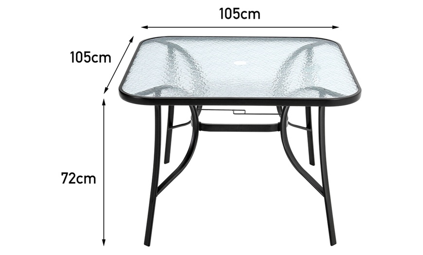 Image 34: Outdoor Rippled Tempered Glass Coffee Table with 4 Styles