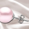 Image 1: Paris Jewelry 24k White Gold Plated 6 MM Pink Pearl Stud Earrings