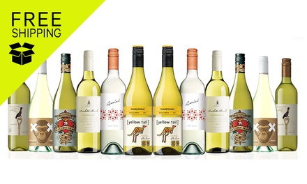 Aussie Mixed Whites featuring Yellowtail Chardonnay - MIXCHDYTLWHT12; Free Shipping - Purple Feet Beverages