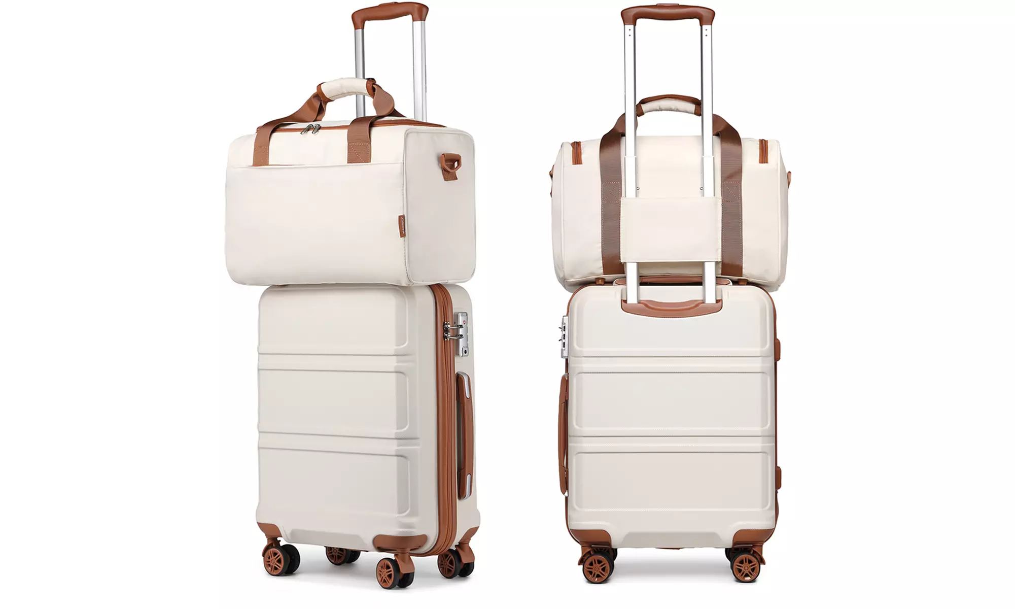 1x oder 3x Hartschalen-ABS-Reisekoffer + Reisetasche