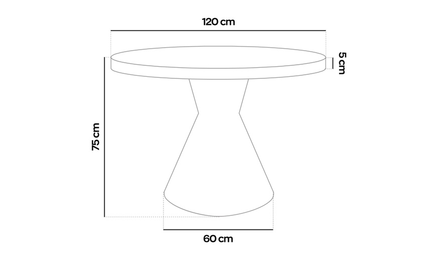 Image 18: Tavolo rotondo con base a doppio cono