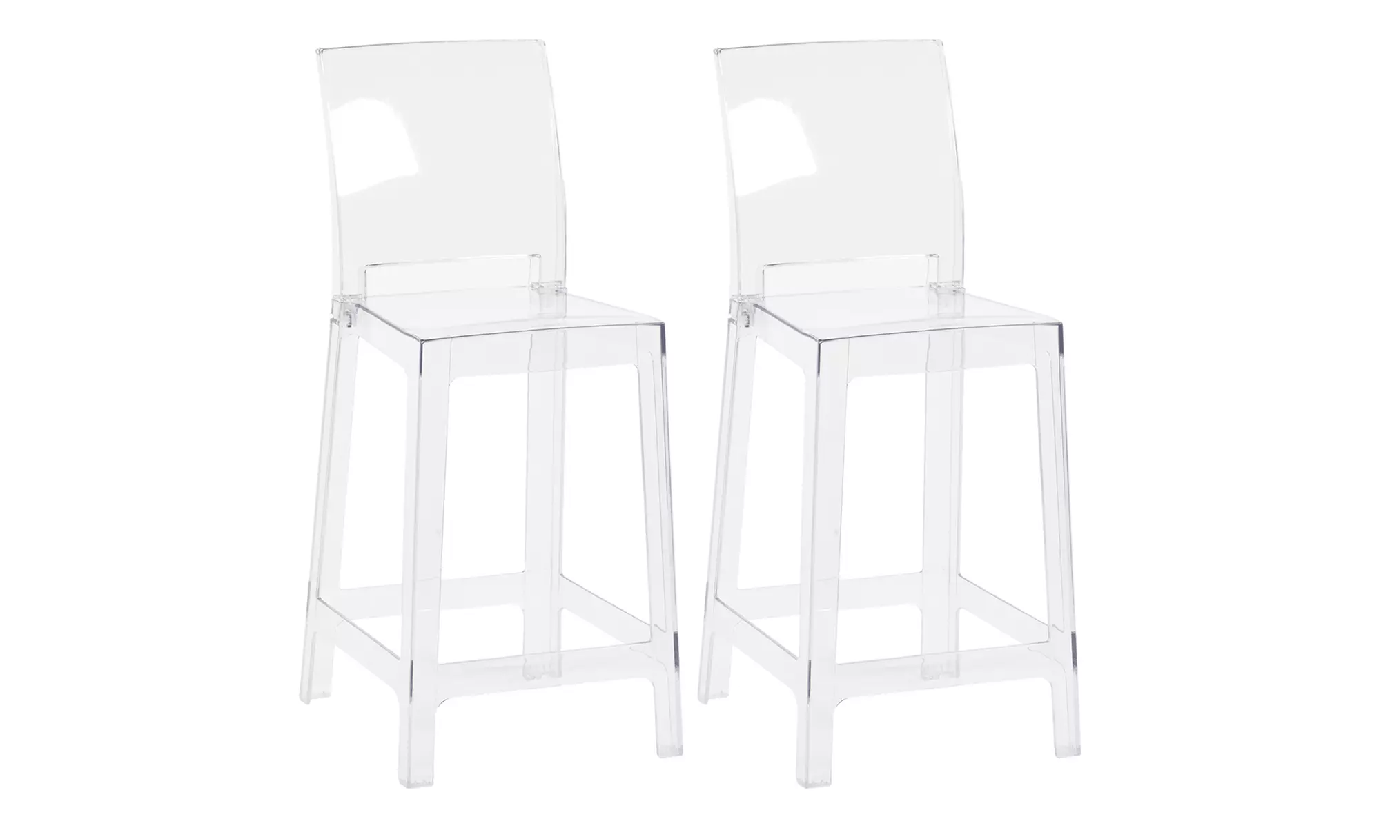 Coppia di sgabelli Aura in policarbonato trasparenti