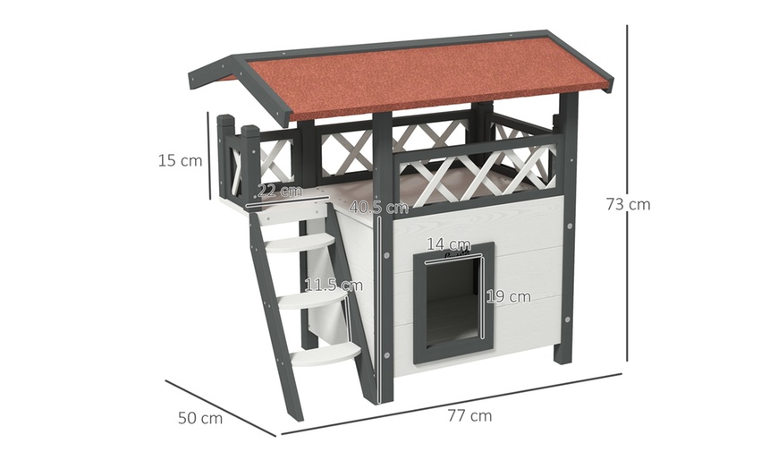 Image 7: PawHut Outdoor Cat Shelter