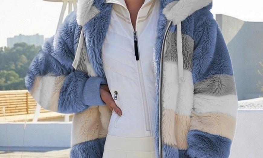 Image 12: Women’s Plush Hooded Coat