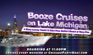 Enjoy a Booze Cruise aboard a 4 story luxury yacht! 