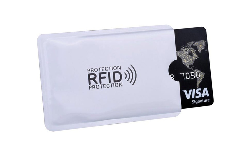 Image 1: Set of Five Anti-RFID Protection Covers for Credit Cards