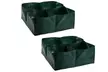 Raised Garden Planters Fabric Beds Grow Bags Planting Pots with 4 Divided Grids - Second Medium