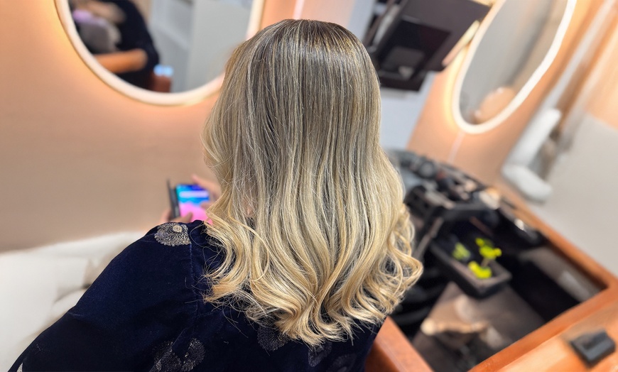 Image 8: Full Highlights or Balayage, Partial Highlights or Full Color +Olaplex