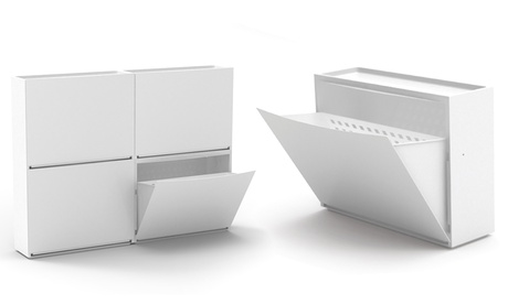 Scarpiera liscia componibile in resina disponibile in 2 colori