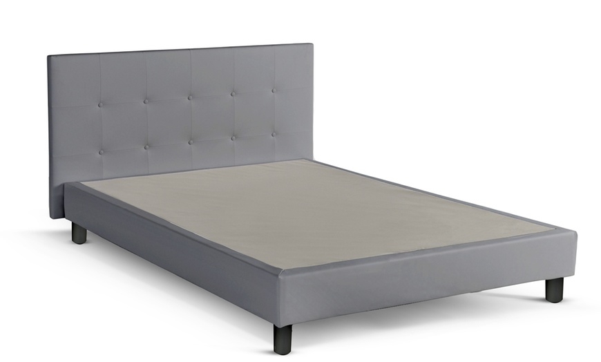 Image 2: Lit fixe "Triomphe" en similicuir, matelas "Cosmos" en option