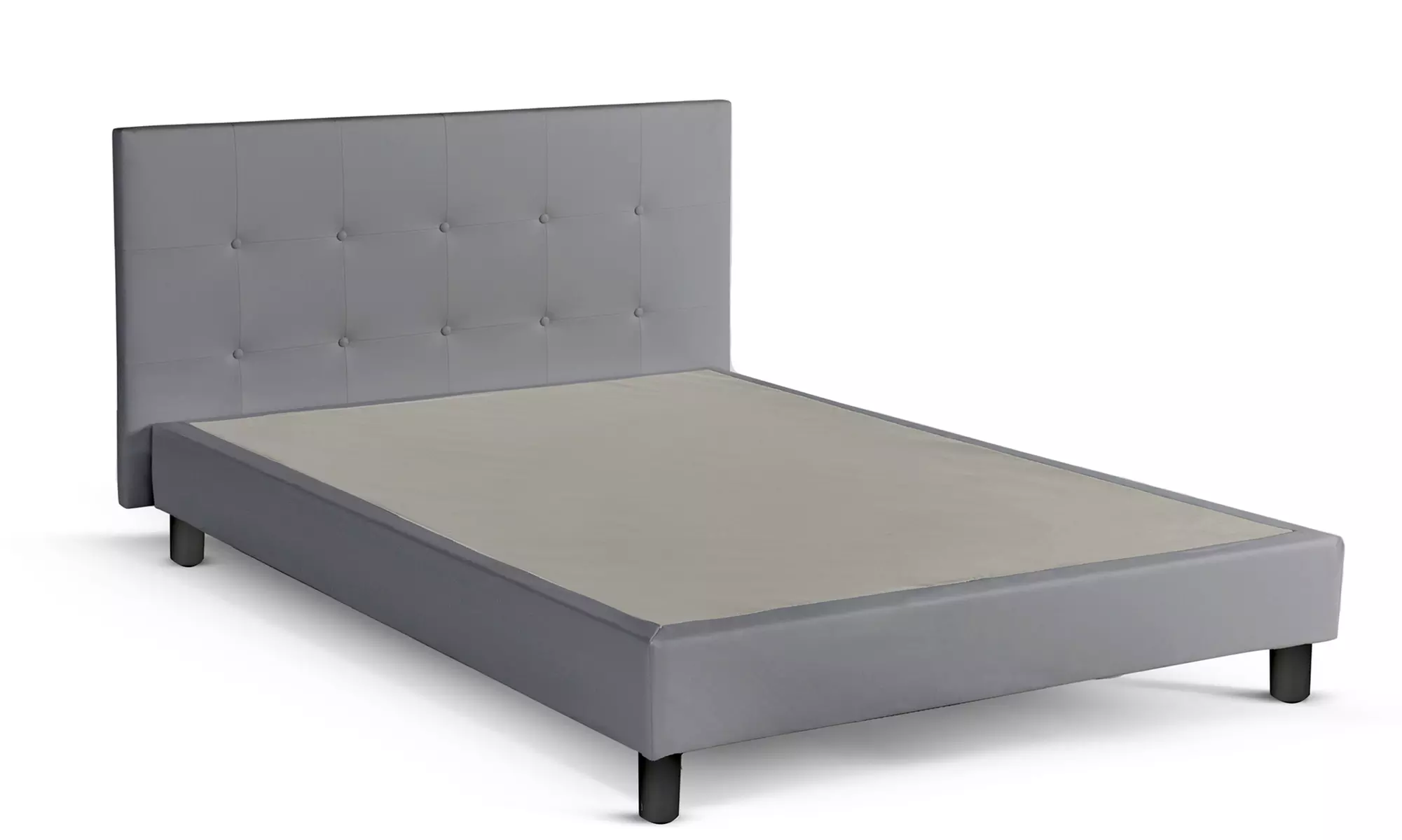Lit fixe "Triomphe" en similicuir, matelas "Cosmos" en option