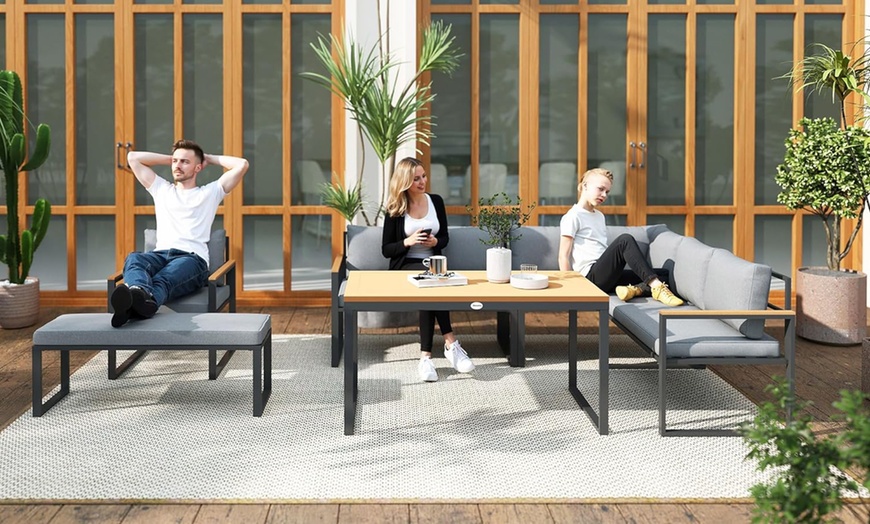 Image 6: Outsunny Six-Piece L-Shaped Garden Furniture Set