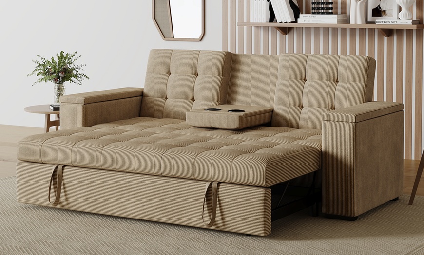 Image 6: Canapé convertible "Tilia" 3 places en tissu Kocoon