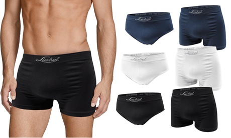 Pack de 6 calzoncillos sin costuras de Liabel: Slip / Negro / Talla S-M