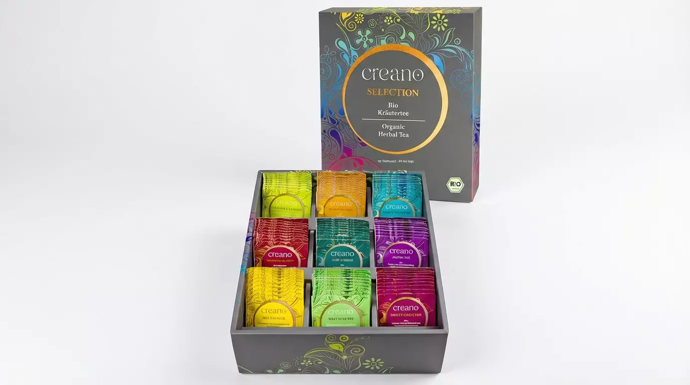 1 o 2 set regalo Creano con 45 o 90 bustine di tisane biologiche