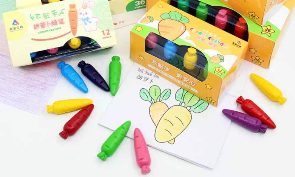 Upto 36 Pack of No-dirty-hands Children's Carrot Crayons