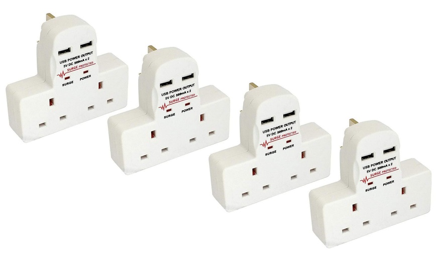 Image 4: One, Two or Four 2 Gang USB Multiway Adapters