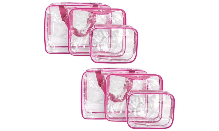 Image 13: One or Two Three-Piece PVC Clear Travel Bag Sets