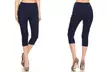 Women's High Waist Capris Pants Pull-On Stretchy Cropped Jeggings Size S-3XL - Second Medium