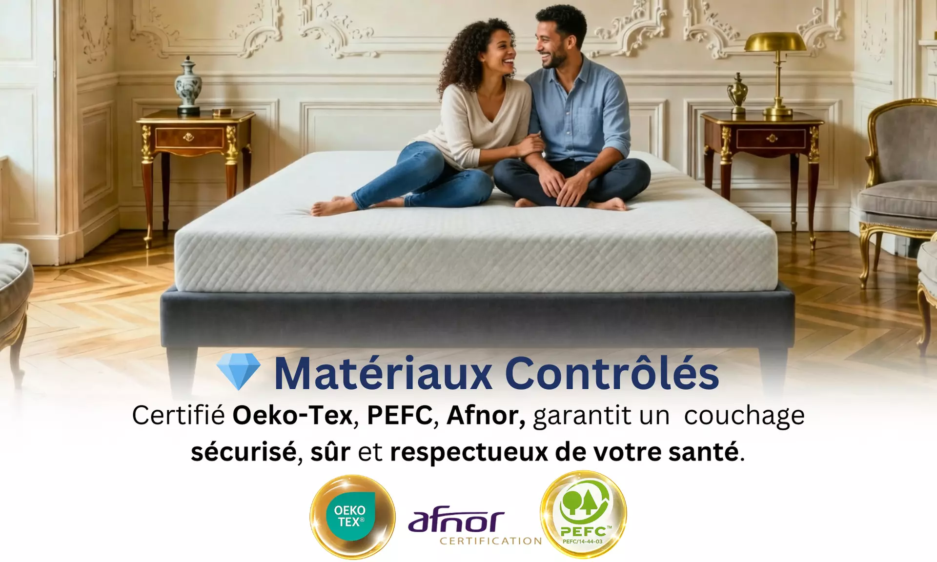 Ensemble sommier à lattes dynamiques et matelas à mémoire de forme