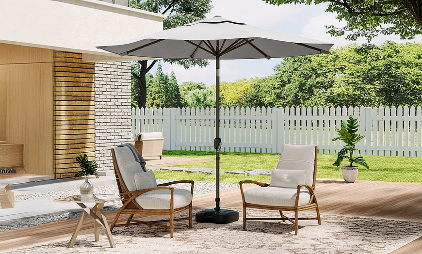 Image 4: Outdoor Large 3M Rotating Parasol with Multiple Base 