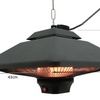 Image 9: Outsunny Hanging Halogen Heater; 2000W, 43cm, with LED light