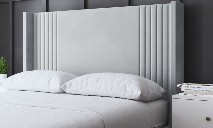 Image 15: DS Living Elara Winged Panel Bed With Ottoman Gas Lift