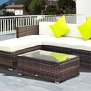 Image 1: Outsunny Rattan Effect Garden Sofa Set