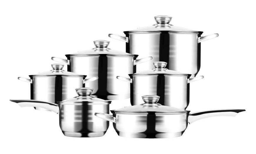 Image 10: 12-delige Royalty Line pannenset van roestvrij staal