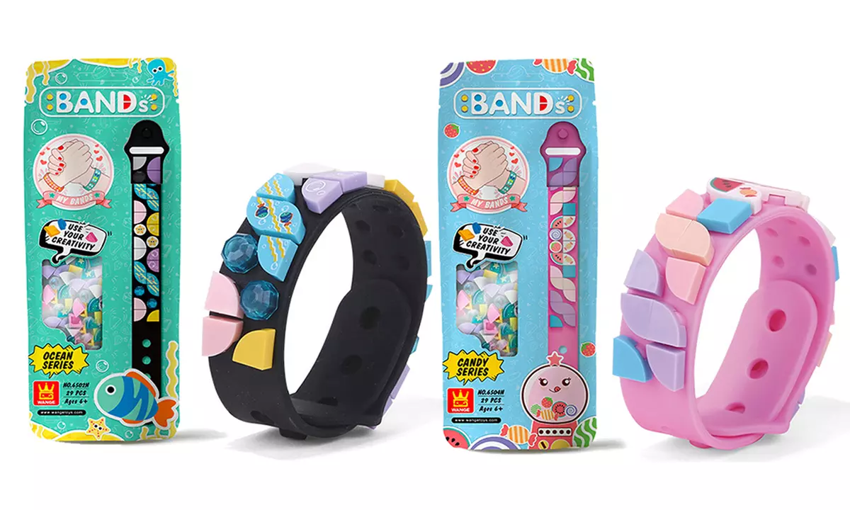 Kreatives DIY-Armband-2-er-Set mit bunten Bausteinen