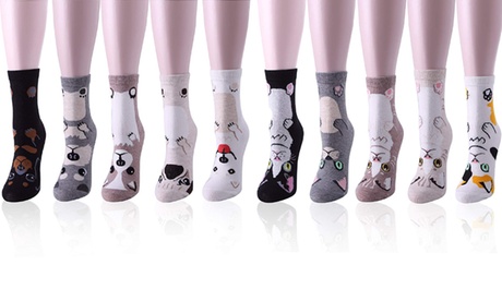 1 o 2 set da 5 calzini con animali disponibile in 2 fantasie