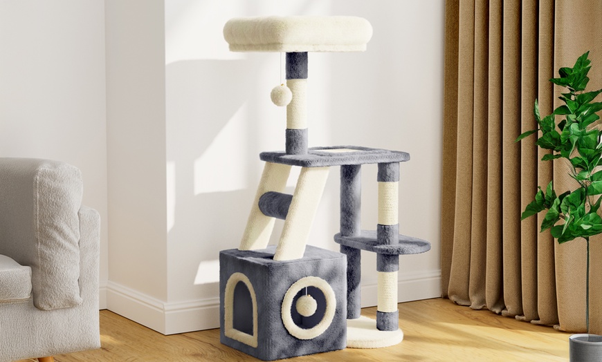 Image 1: Meerlaagse grijze kattenboom