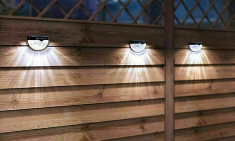 Two- or Four-Pack Solar 6-LED Wall-Mount Outdoor Lights 2Pcs One Size Warm White