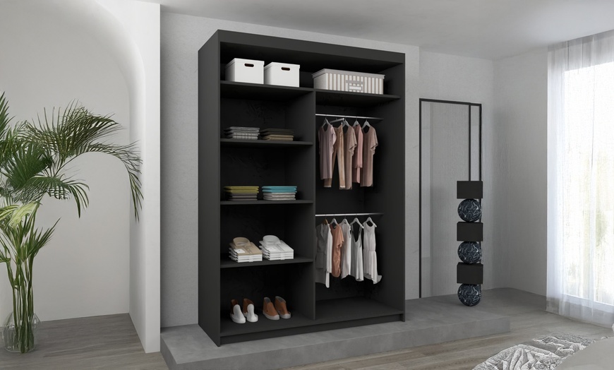 Image 3: Nicole Sliding Wardrobe with Central Mirror