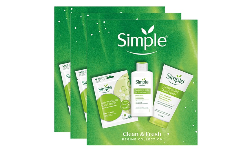 Image 6: Simple Gift Set Clean and Fresh Regime Face Wash Mask Moisturiser 