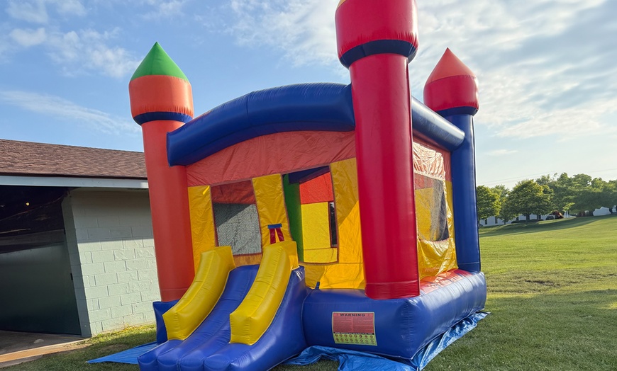Image 1: 4-Hour Jump, Bounce House Rental, or Outdoor Movie Night/Karaoke Setup