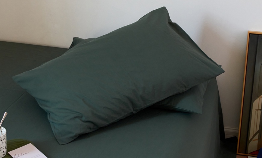 Image 19: Pure Cotton 2 Piece Pillowcase Set