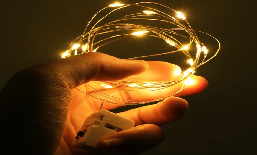 Image 8: 15 o 30 miniguirnaldas de luces led con funcionamiento a pilas