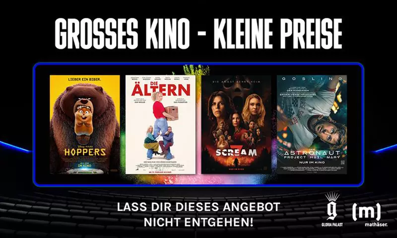 Kinoticket für alle 2D-Filme inkl. Filmzuschlag und Überlänge