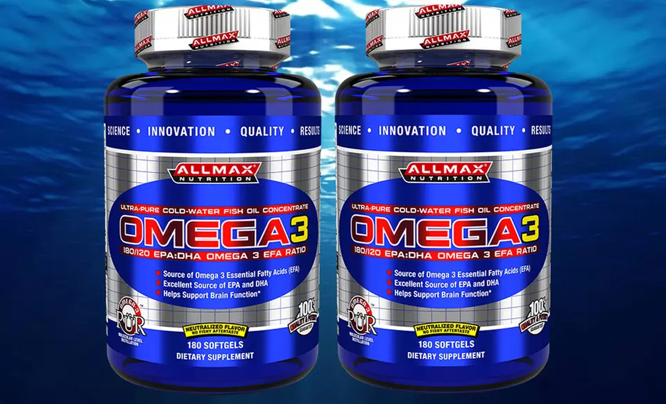 ALLMAX Omega-3 Ultra-Pure Cold-Water Fish Oil 180-Count (2-Pack) - Primary Image