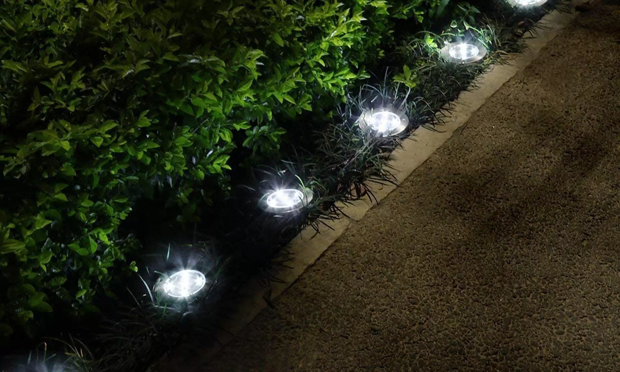 4/8/12 Pack LED Solar Ground Lights Outdoor Waterproof In-Ground Disk Lights