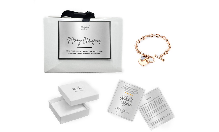 Image 6: Heart Toggle Bracelet with 25 Crystals from Swarovski - Christmas Gift Packaging 