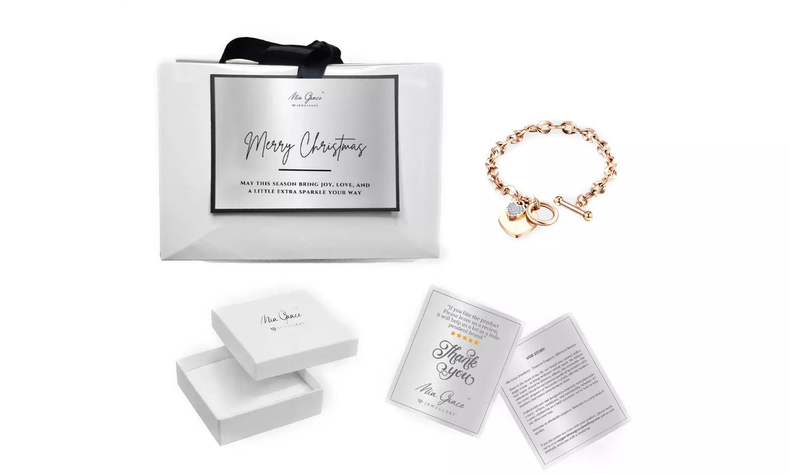 Heart Toggle Bracelet with 25 Crystals from Swarovski - Christmas Gift Packaging