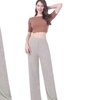 Image 18: Wide Leg Rib Knit Casual Bottoms