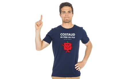 T-shirt à message personnalisé père-fils : Tel père tel fils / XXL / Bleu