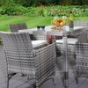 Image 2: Four Seater Square Rattan-Effect Dining Set
