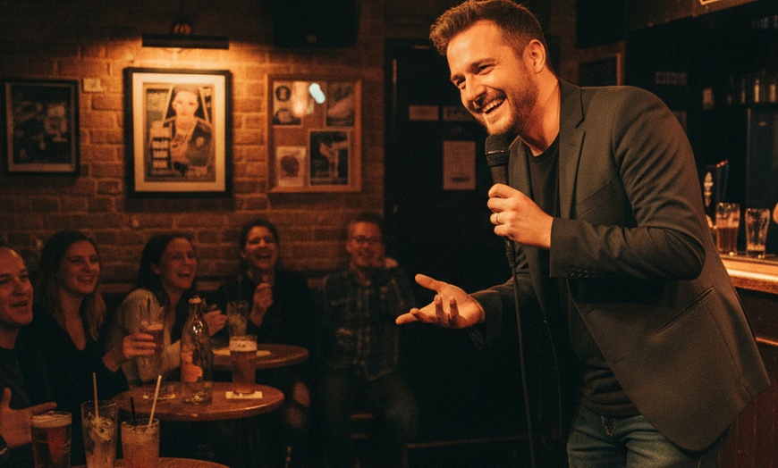 Image 2:  Satisfy Your Cravings: Stand Up Comedy, Drink + Tasting Dish Up to 4 